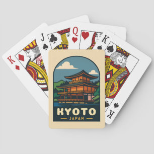 Vintage Reizen Kyoto Japan Retro Schilderachtig la Pokerkaarten