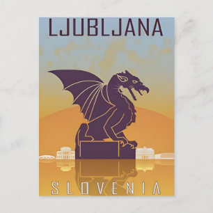 Vintage reizen Ljubljana Slovenië retro Briefkaart