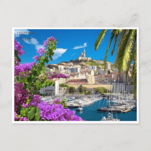 vintage reizen Marseille Frankrijk retro toerisme Briefkaart