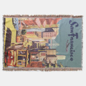 Vintage reizen met San Francisco kabeltrammetjes p Deken (Voorkant)