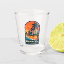 Vintage Reizen Miami Beach Florida Sunset Seaside