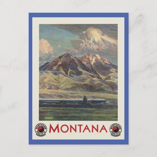 Vintage reizen Montana per trein Briefkaart (Voorkant)