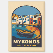 Vintage Reizen Mykonos Griekenland Eiland Seaside 