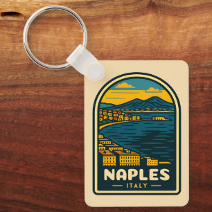 Vintage Reizen Napels Italië Retro Schilderachtig Sleutelhanger