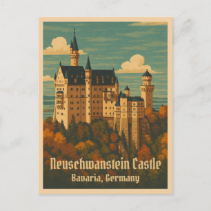 Vintage Reizen Neuschwanstein Kasteel Duitsland Re Briefkaart