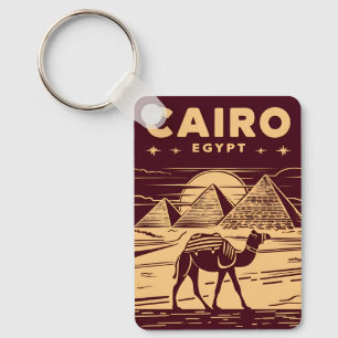 Vintage Reizen Oude Egypte Pyramide Retro Graphic Sleutelhanger