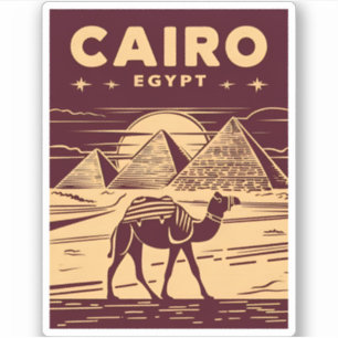 Vintage Reizen Oude Egypte Pyramide Retro Graphic Sticker