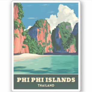 Vintage Reizen Phi Phi Eilanden Thailand Seaside Sticker