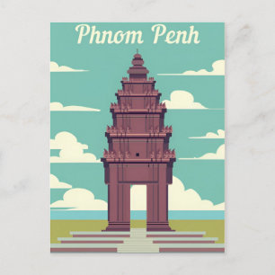 Vintage reizen Phnom Penh Cambodja Angkor Wat Briefkaart