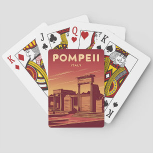 Vintage Reizen Pompeii Italië Retro Graphic Pokerkaarten