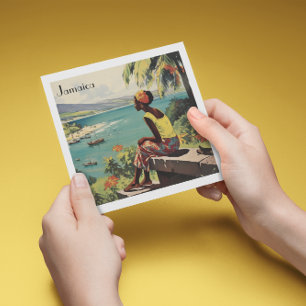 Vintage Reizen Poster Jamaicaanse vrouw