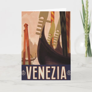 Vintage Reizen Poster met een gracht in Venetië Kaart