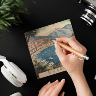Vintage Reizen Poster met uitzicht op Monaco haven