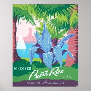 Vintage Reizen Poster Promoting Puerto Rico 2