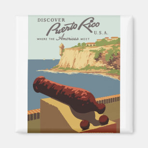 Vintage-Reizen-Poster-Puerto Rico Magneet