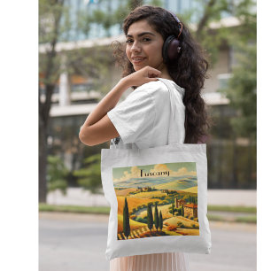 Vintage Reizen Poster Toscane platteland Tote Bag