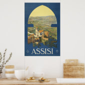 Vintage Reizen Poster van Assisi, Italië (Keuken)