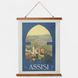 Vintage Reizen Poster van Assisi, Italië Hangend Wandkleed