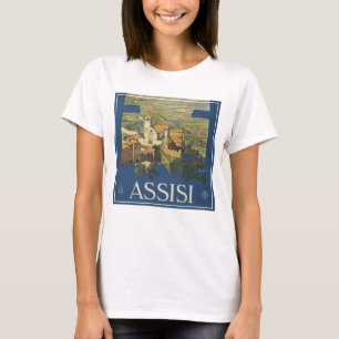 Vintage Reizen Poster van Assisi, Italië T-shirt