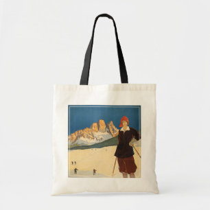 Vintage Reizen Poster van Cortina d'Ampezzo, Itali Tote Bag