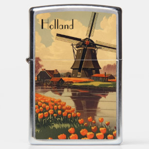 Vintage Reizen Poster van Nederland, tulpen en mol