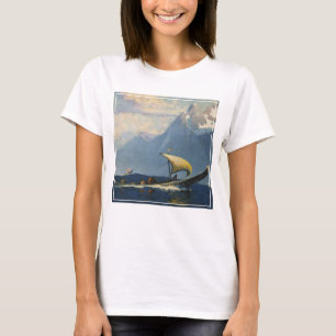 Vintage Reizen Poster voor Alaska Noordelijke Stil T-shirt