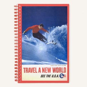 Vintage Reizen Poster voor Aspen, Colorado Notitieboek