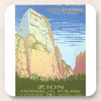 Vintage Reizen Poster voor Zion National Park