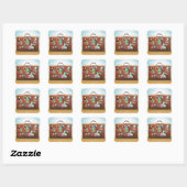 Vintage reizen posters vierkante sticker (Vel)
