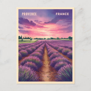 Vintage reizen Provence Frankrijk Lavendel Velden Briefkaart