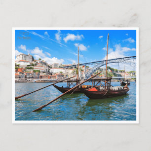 vintage reizen retro Porto Portugal toerisme Briefkaart