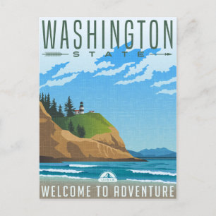 Vintage Reizen retro Washington State USA Briefkaart