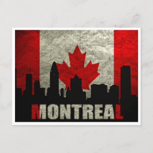 vintage Reizen retro waterverf Montreal Nederland Briefkaart