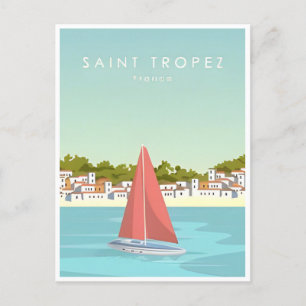 vintage reizen Saint tropez Frankrijk toerisme Briefkaart