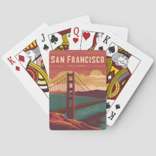 Vintage reizen San Francisco Golden Gate Bridge Pokerkaarten