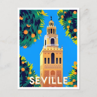 vintage reizen Sevilla Spanje Sevilla stadstoerism Briefkaart