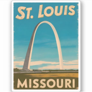 Vintage reizen St Louis Gateway Arch Retro Schilde Sticker