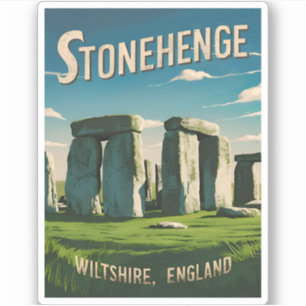 Vintage reizen Stonehenge Engeland Retro Graphic Sticker
