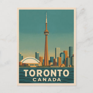 Vintage Reizen Toronto Nederland Skyline Retro Sch Briefkaart