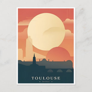 vintage reizen toulouse Frankrijk toerisme retro Briefkaart