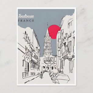 vintage reizen toulouse Frankrijk toerisme retro Briefkaart