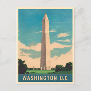 Vintage Reizen Washington Monument Retro Schildera Briefkaart