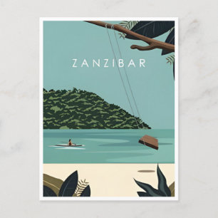 Vintage reizen Zanzibar Tanzania Afrika Meer Briefkaart