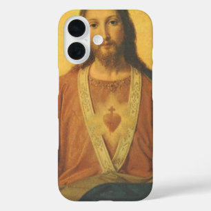 Vintage religie, Heilig Hart van Jezus Christus iPhone 16 Hoesje
