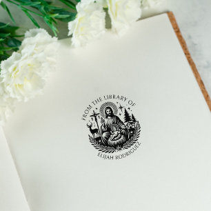 Vintage Religie Uit De Bibliotheek Van Rubberstempel