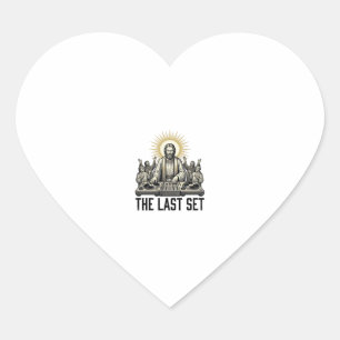 Vintage Religieus DJ The Last Set T-shirt ontwerp_ Hart Sticker
