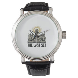 Vintage Religieus DJ The Last Set T-shirt ontwerp_ Horloge