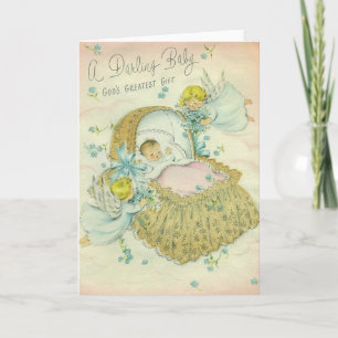 Vintage Religieux Nouvelle Carte de voeux pour béb