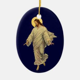 Vintage Religion, Jezus Christus loopt op water Keramisch Ornament