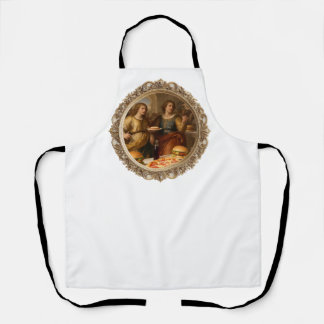 Vintage Renaissanceschilderij Parodie van Mannen d Schort
